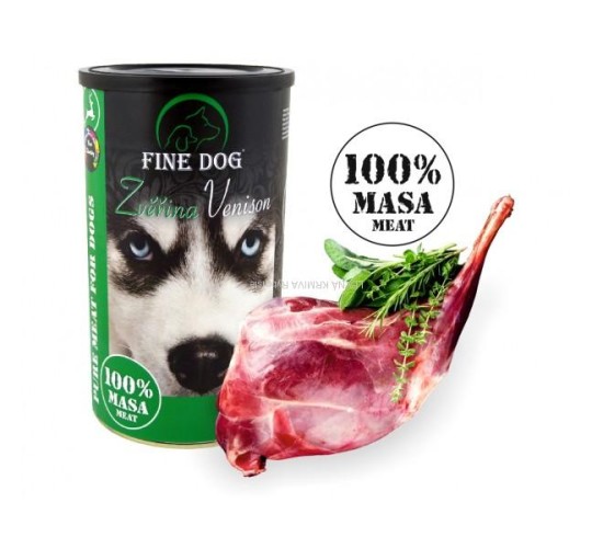 Fine Dog hirvekonserv koertele 100%liha (8x1200g)